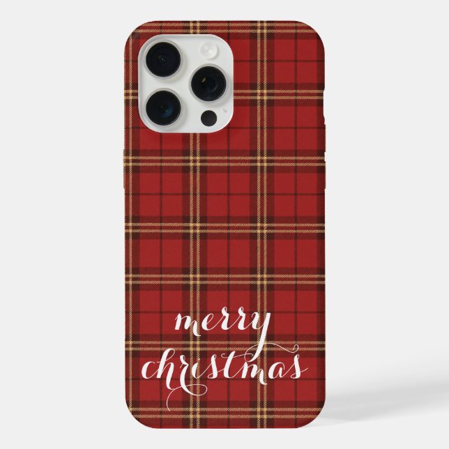 Classic Plaid Merry Christmas Festive -  iPhone Case (Back)