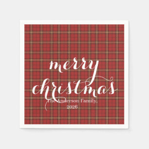 Classic Plaid Merry Christmas Festive - Napkins