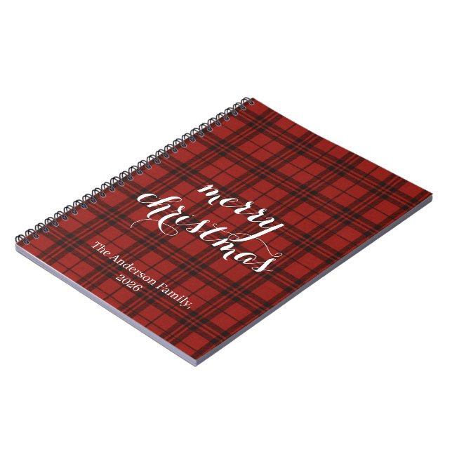 Classic Plaid Merry Christmas Festive -  Notebook (Left Side)