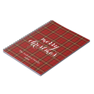 Classic Plaid Merry Christmas Festive - Notebook