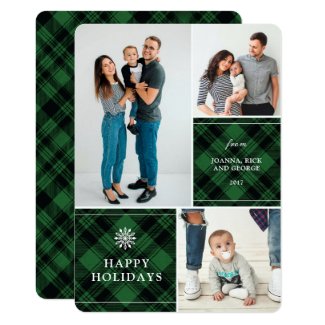 Classic Plaid Multi Photo Holiday Card