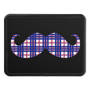 Classic Plaid Mustache on Hitch Print Tow Hitch Cover