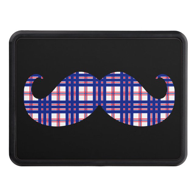 Classic Plaid Mustache on Hitch Print Tow Hitch Cover (Front)