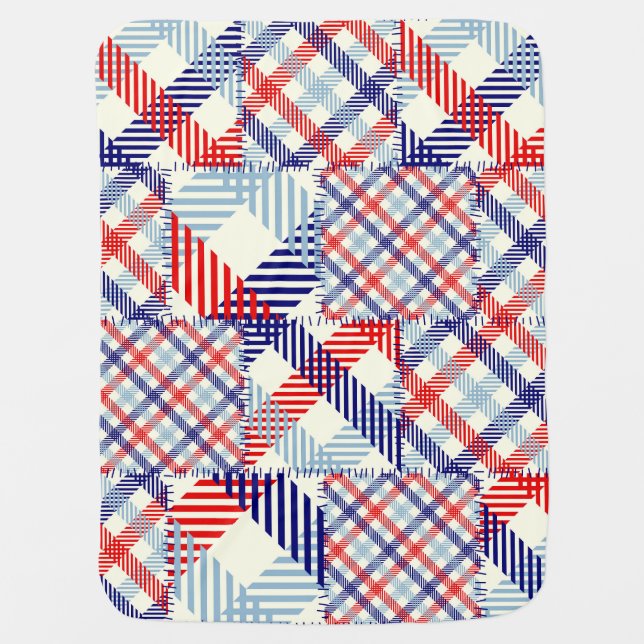Classic Plaid Patchwork: Squares Pattern Baby Blanket (Front)