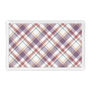 Classic Plaid Pattern Acrylic Tray