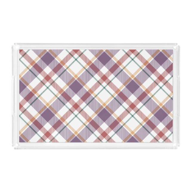 Classic Plaid Pattern Acrylic Tray (Front)
