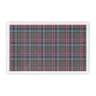 Classic Plaid Pattern Acrylic Tray