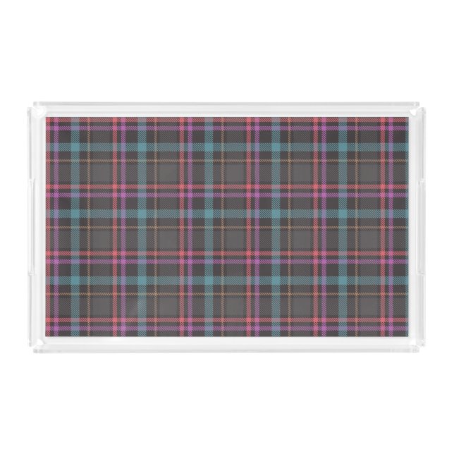 Classic Plaid Pattern Acrylic Tray (Front)