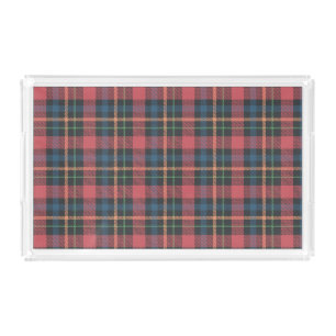 Classic Plaid Pattern Acrylic Tray