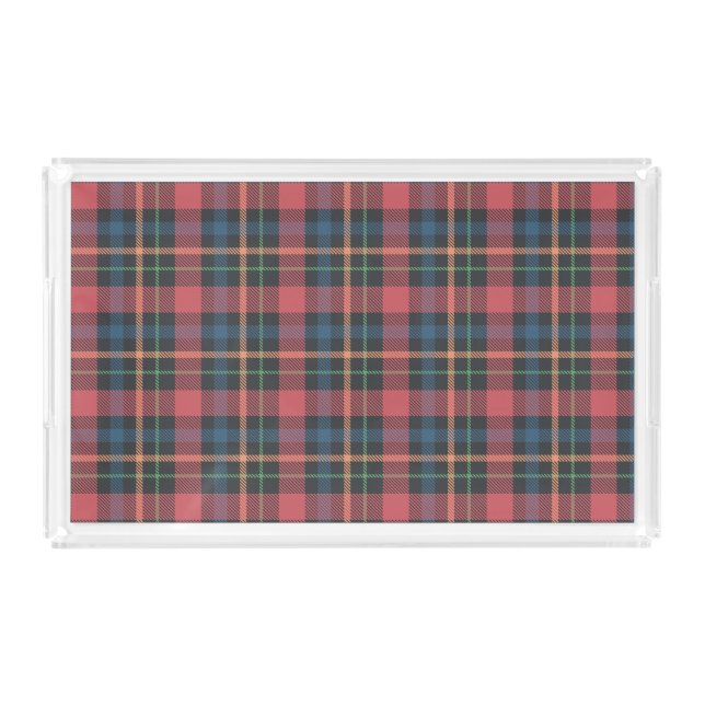Classic Plaid Pattern Acrylic Tray (Front)