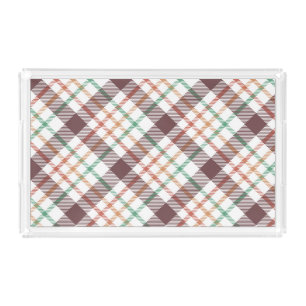 Classic Plaid Pattern Acrylic Tray
