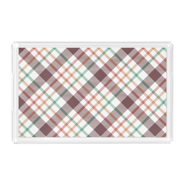 Classic Plaid Pattern Acrylic Tray (Front)
