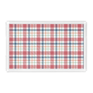 Classic Plaid Pattern Acrylic Tray