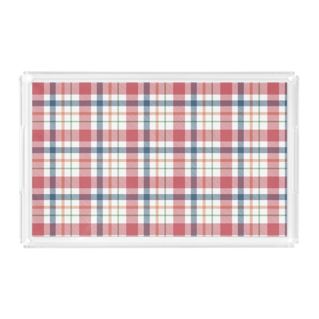 Classic Plaid Pattern Acrylic Tray (Front)