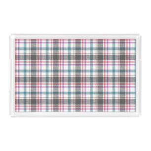 Classic Plaid Pattern Acrylic Tray