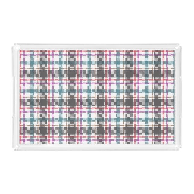Classic Plaid Pattern Acrylic Tray (Front)
