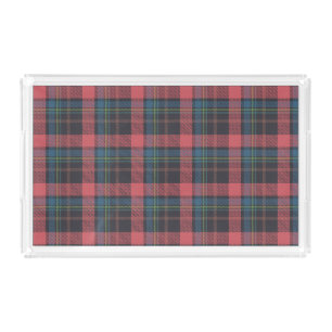 Classic Plaid Pattern Acrylic Tray