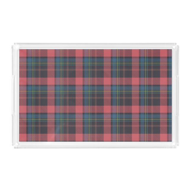 Classic Plaid Pattern Acrylic Tray (Front)