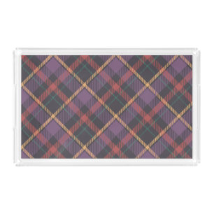 Classic Plaid Pattern Acrylic Tray