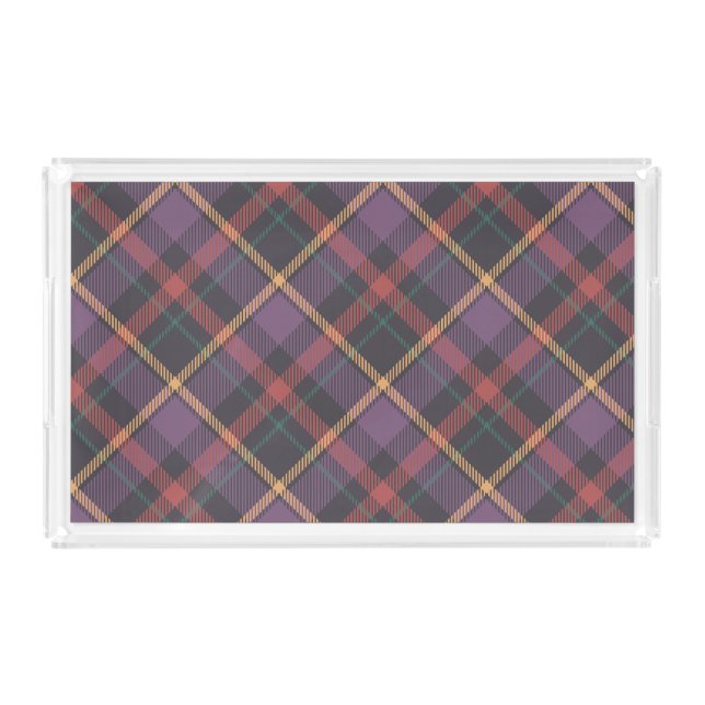 Classic Plaid Pattern Acrylic Tray (Front)