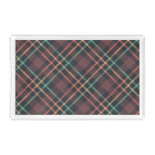 Classic Plaid Pattern Acrylic Tray