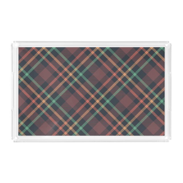 Classic Plaid Pattern Acrylic Tray (Front)