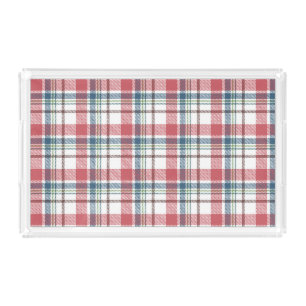 Classic Plaid Pattern Acrylic Tray