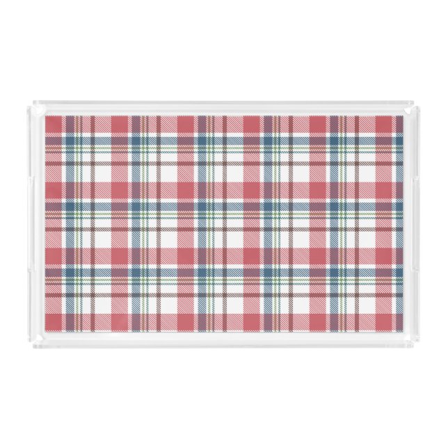 Classic Plaid Pattern Acrylic Tray (Front)