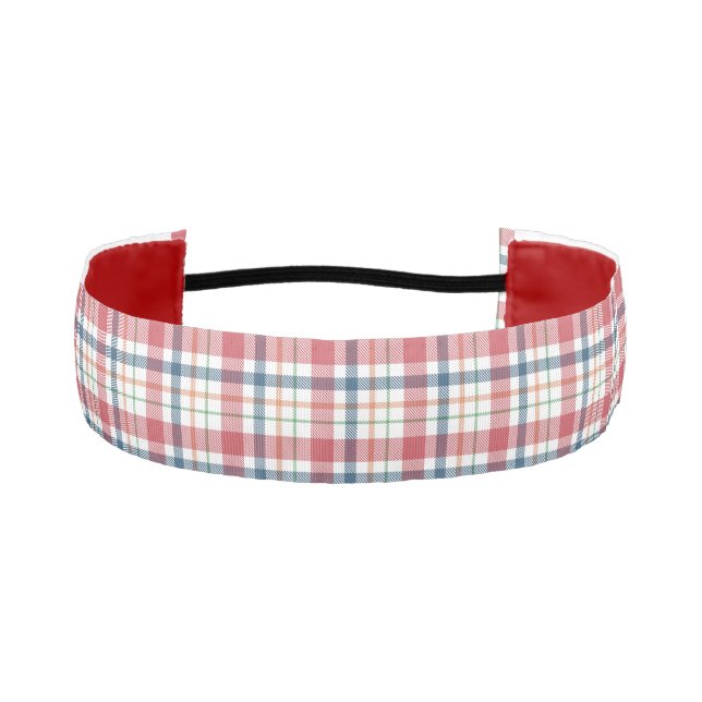 Classic Plaid Pattern Athletic Headband (Front)
