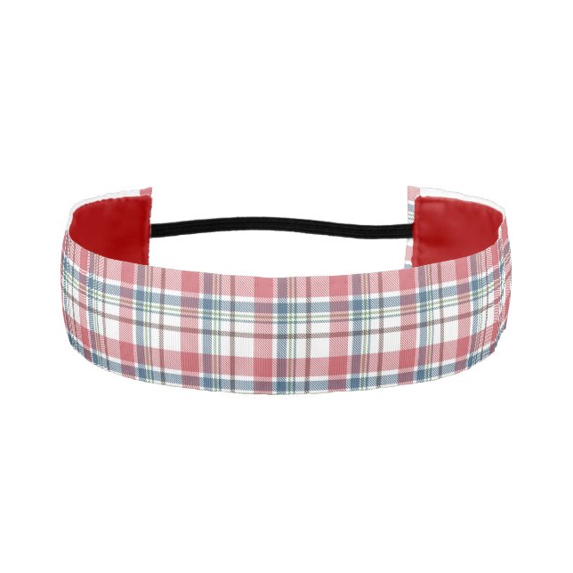 Classic Plaid Pattern Athletic Headband (Front)