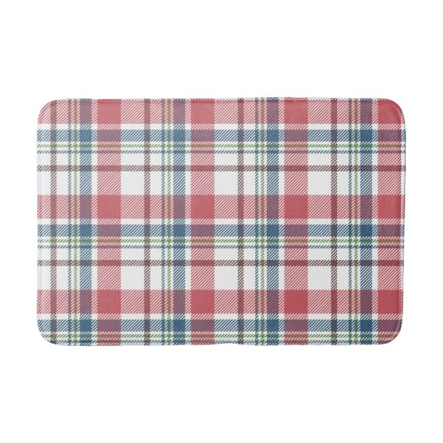 Classic Plaid Pattern Bath Mat (Front)