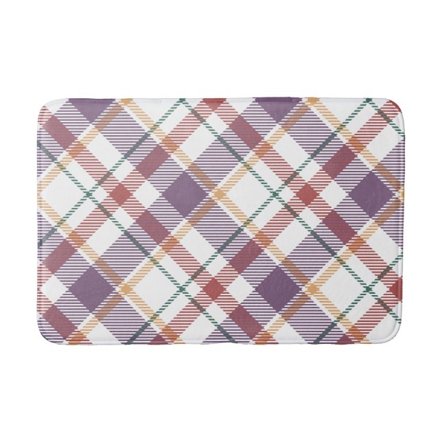 Classic Plaid Pattern Bath Mat (Front)