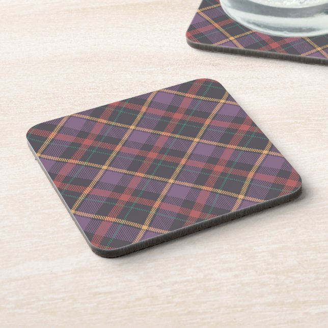 Classic Plaid Pattern Beverage Coaster (Left Side)