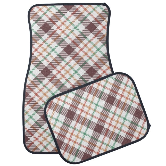 Classic Plaid Pattern Car Floor Mat (Set)