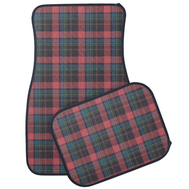 Classic Plaid Pattern Car Floor Mat (Set)