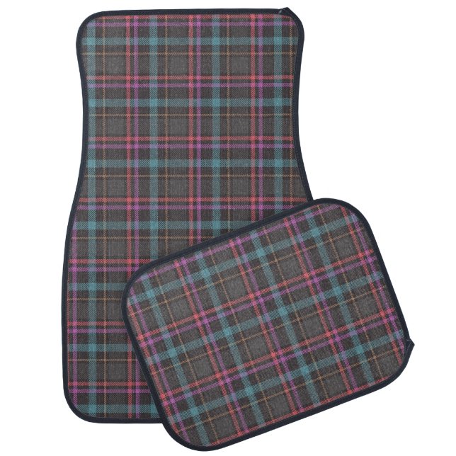 Classic Plaid Pattern Car Floor Mat (Set)