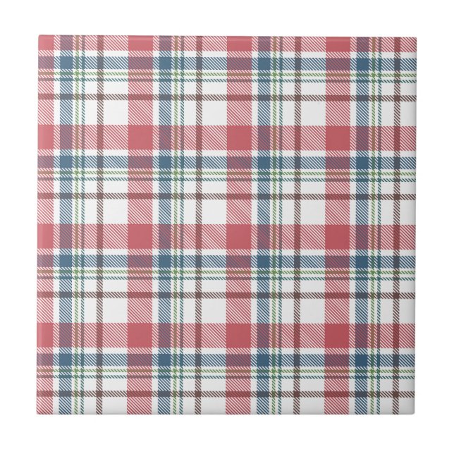 Classic Plaid Pattern Ceramic Tile (Front)