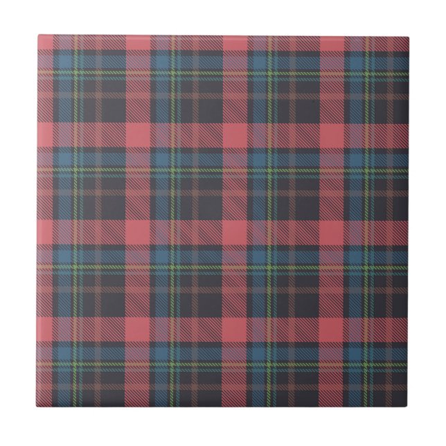 Classic Plaid Pattern Ceramic Tile (Front)