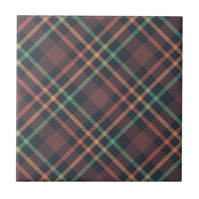 Classic Plaid Pattern Ceramic Tile (Front)
