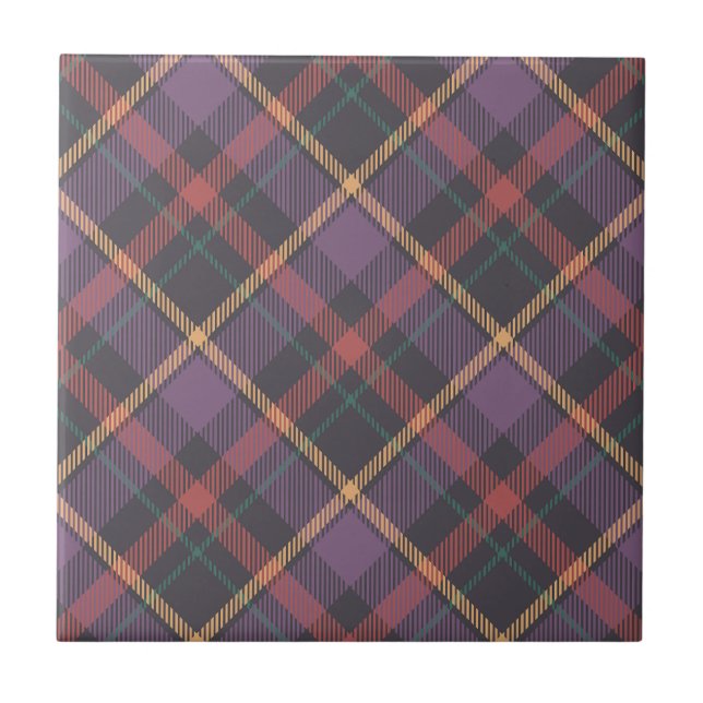 Classic Plaid Pattern Ceramic Tile (Front)
