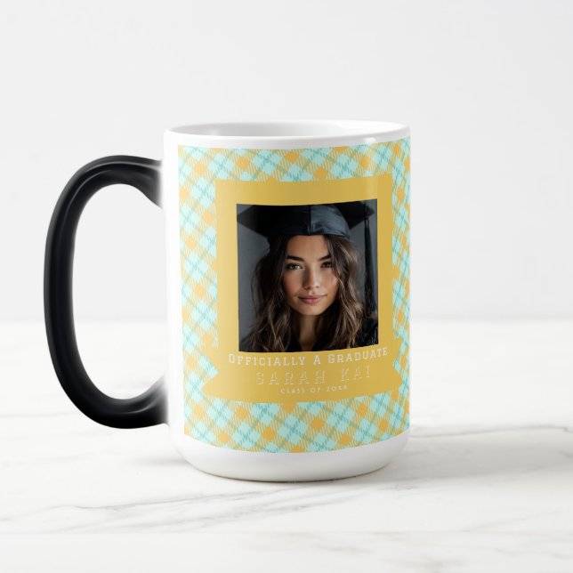 Classic Plaid Pattern Certified Teacher Color Morph Mug (Left)