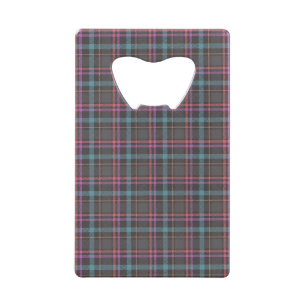 Classic Plaid Pattern Credit Card Bottle Opener