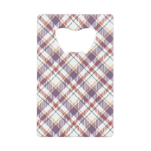 Classic Plaid Pattern Credit Card Bottle Opener