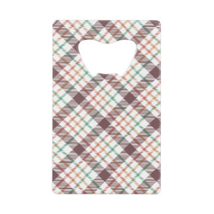 Classic Plaid Pattern Credit Card Bottle Opener