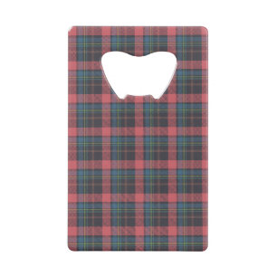 Classic Plaid Pattern Credit Card Bottle Opener