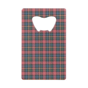 Classic Plaid Pattern Credit Card Bottle Opener