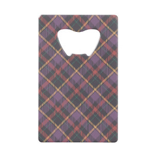 Classic Plaid Pattern Credit Card Bottle Opener