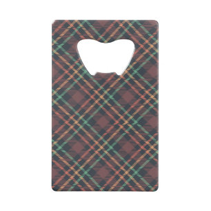 Classic Plaid Pattern Credit Card Bottle Opener