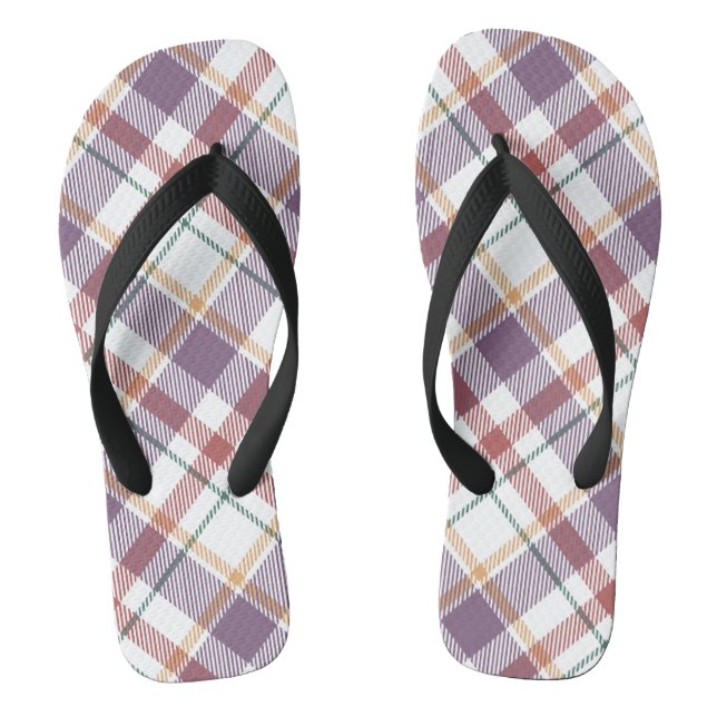 Classic Plaid Pattern Flip Flops (Footbed)