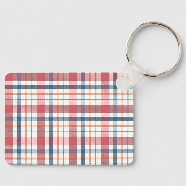 Classic Plaid Pattern Keychain (Front)